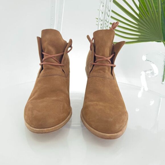 Eileen Fisher Women's Charlie Boot Size 7.5 Block Heel Lace Up Brown Leather - Picture 3 of 12